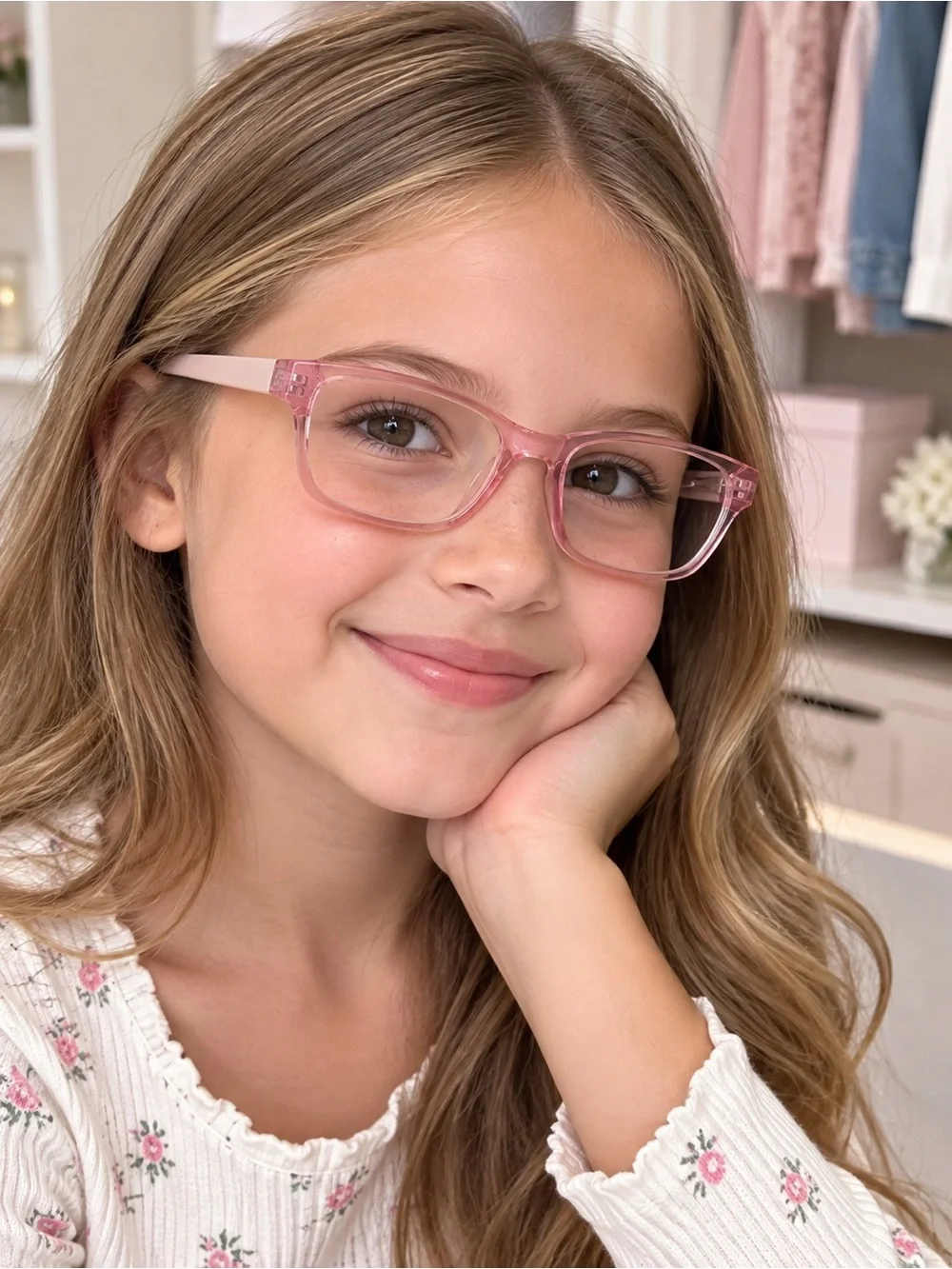 Youth Modern SPRINKLES BUBBLE GUM eyeglasses Pink plastic Full Rim blue case
